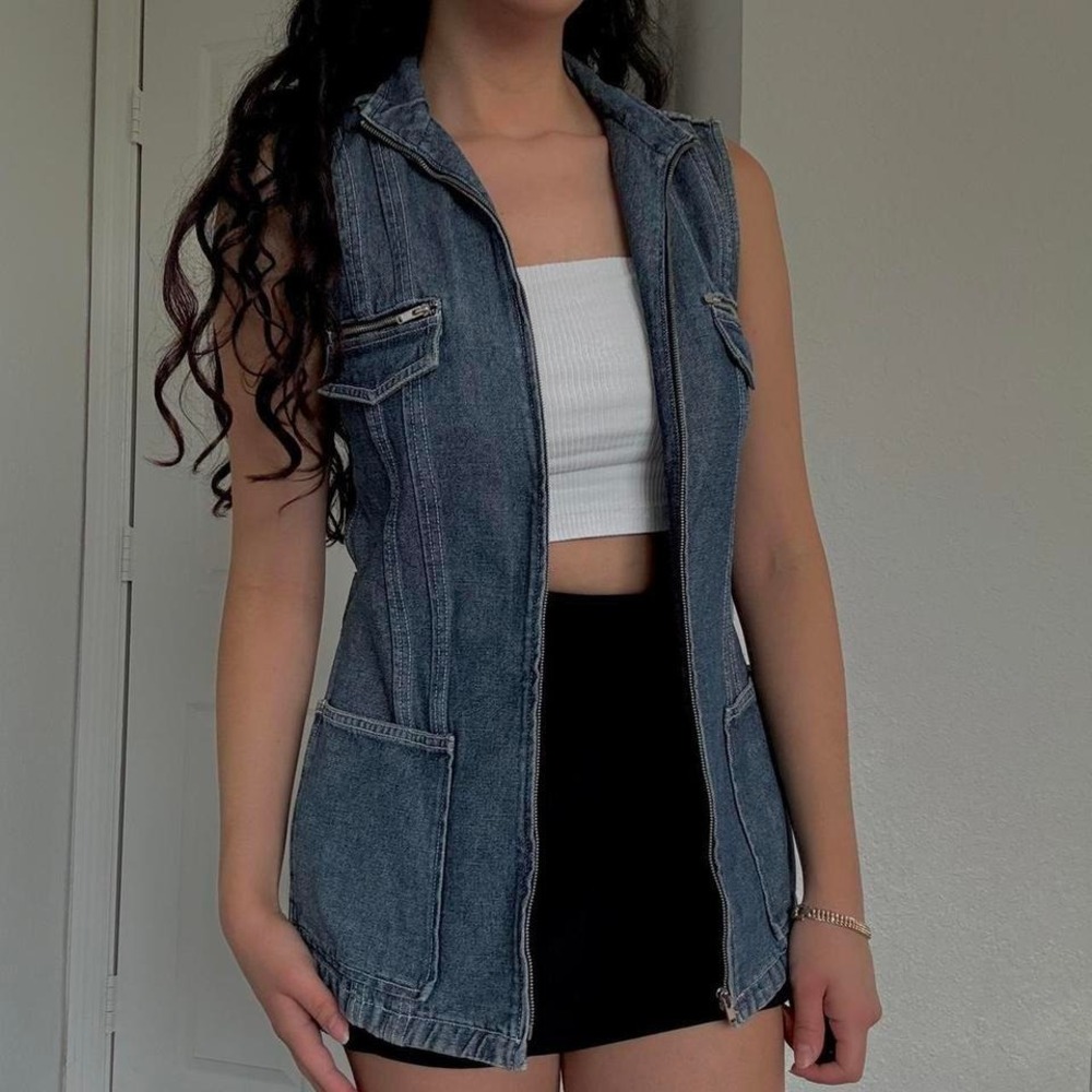 Company Ellen Tracy sleeveless denim vest dress